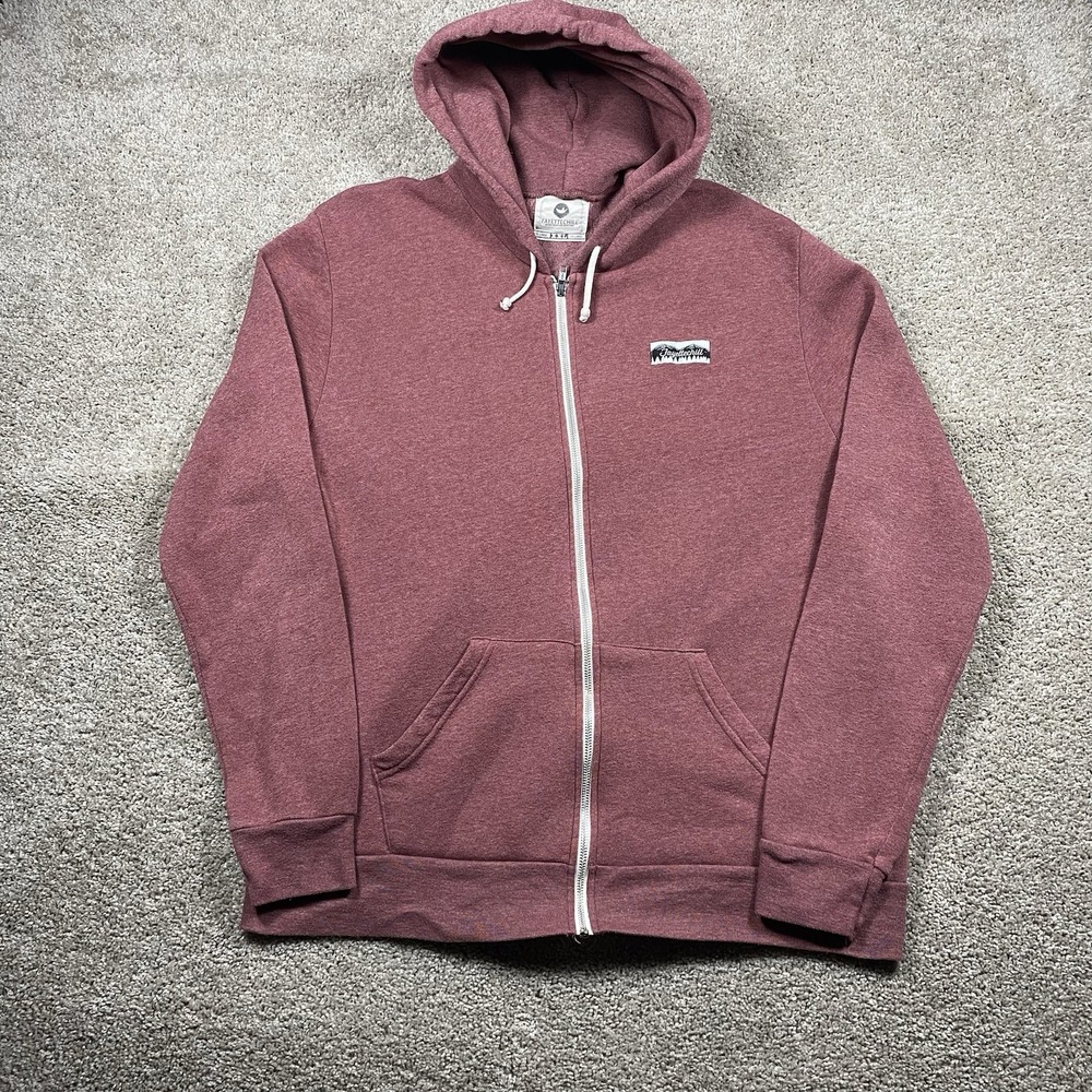 Fayettechill Jacket Men's 2XL Red Pink Hooded Full Zip‎ Sweatshirt Made in USA